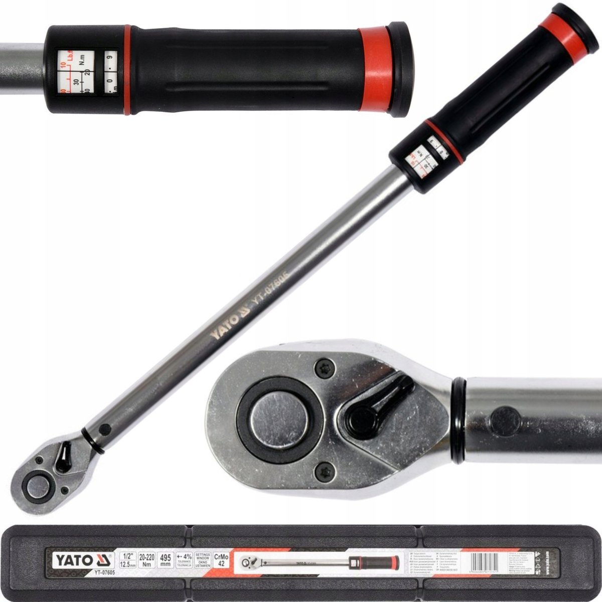 YATO Momentsleutel 1/2" 20-220 Nm met koffer