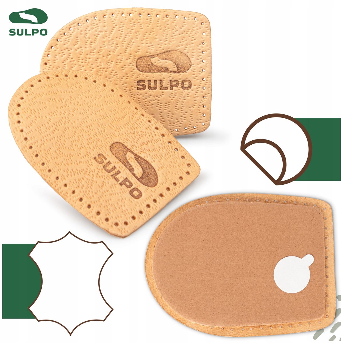 Sulpo Pecari Leren Hakverhogers 1.5 cm - Gelijkmatige Beenlengte