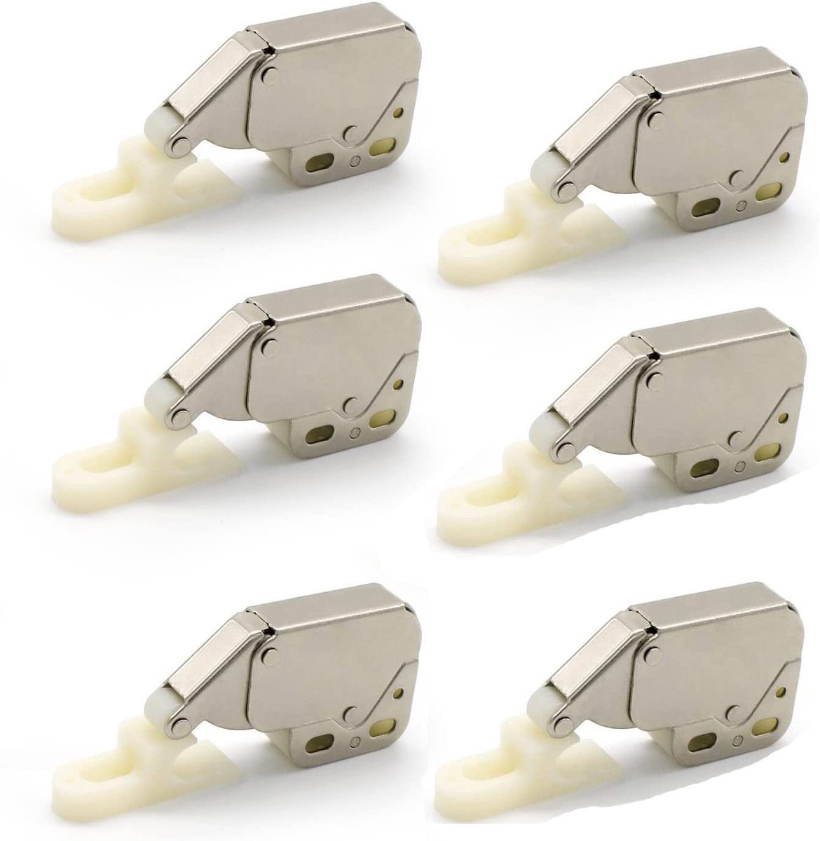 Dailygoods- Druksluiting 6 Stuks - Automatische Latch - Deurslot - Keuken/Meubel - Duurzaam Metaal - 48,2 x 27,7 mm