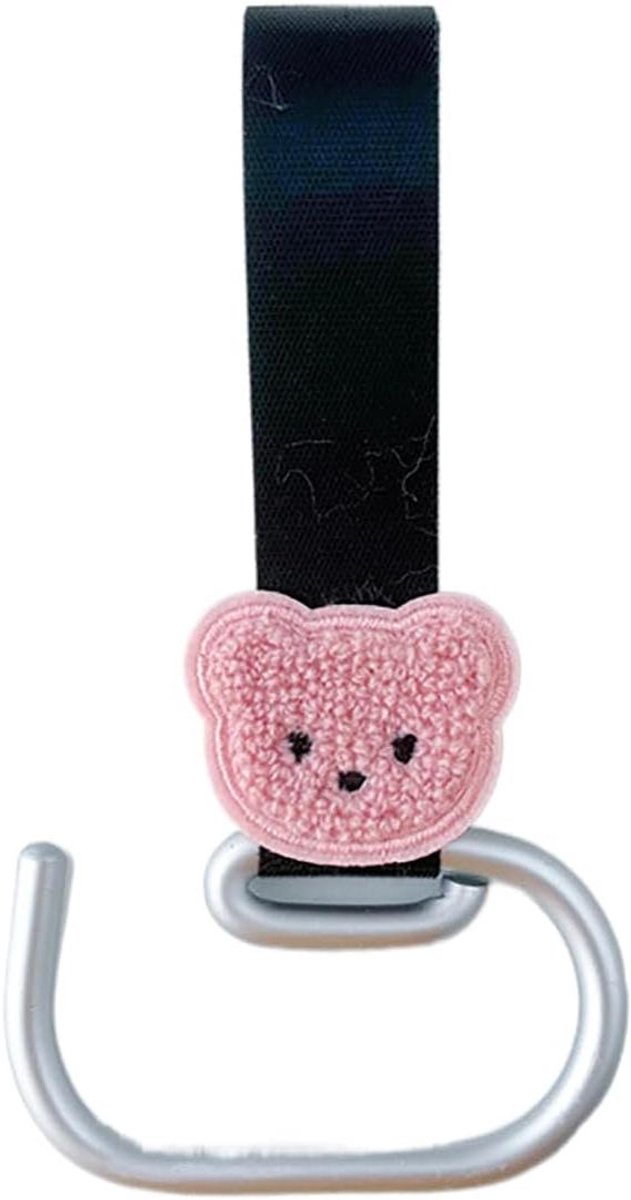 Kinderwagen Haak - Tas Clip - Gemakkelijk Vervoer - 360 Graden Rotatie - 9 cm Breed - Zwart