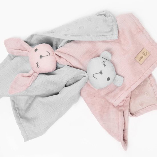 Knuffeldoek Vos - Zacht Speelgoed - Baby Comfort - Biologisch Katoen - 40x40 cm - Zilvergrijs — afbeelding 2