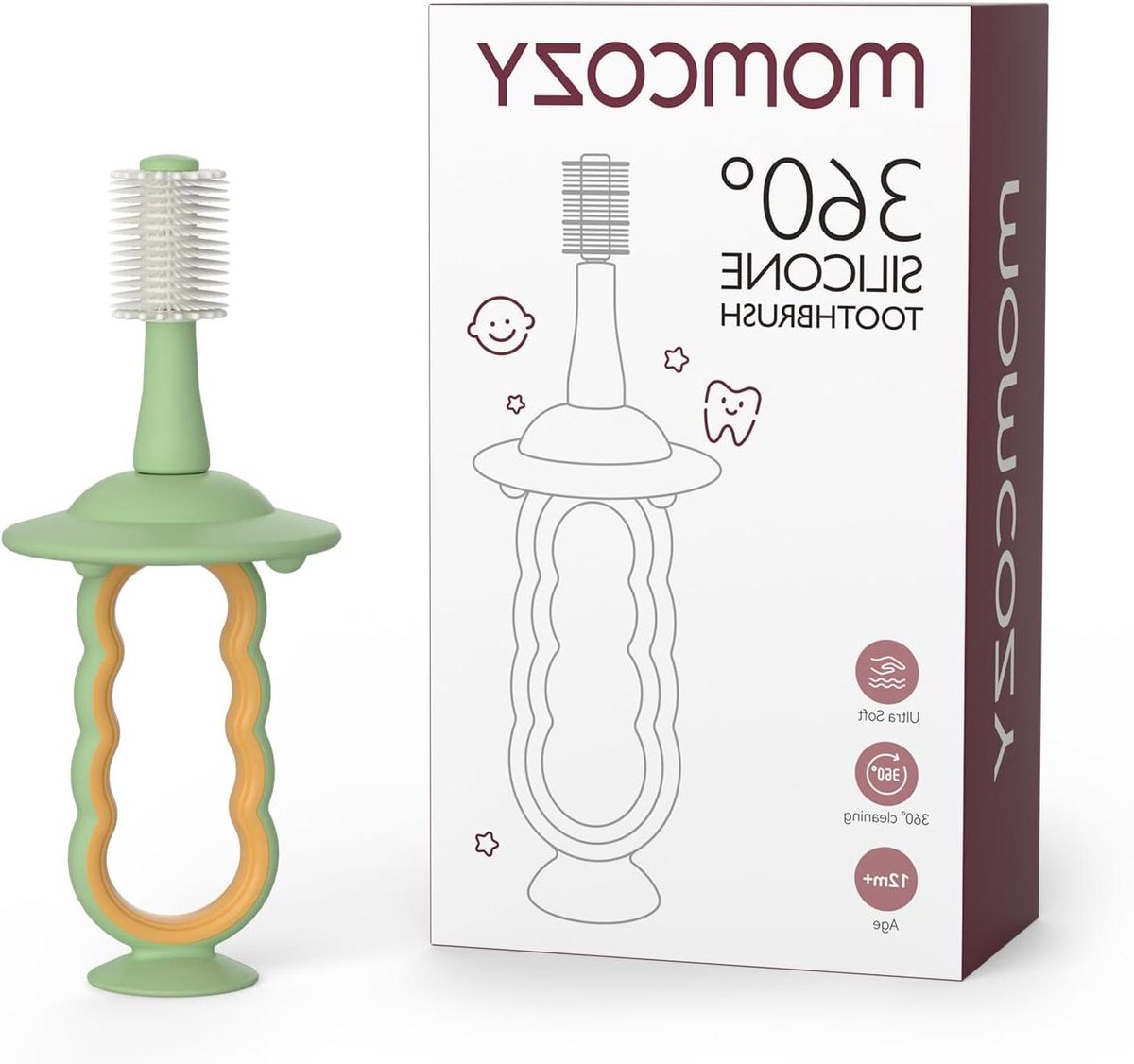 Baby Tandenborstel - Peuter Mondreiniger - Baby Mondverzorging - 360 Graden Borstelharen - 14.1 cm - Groen