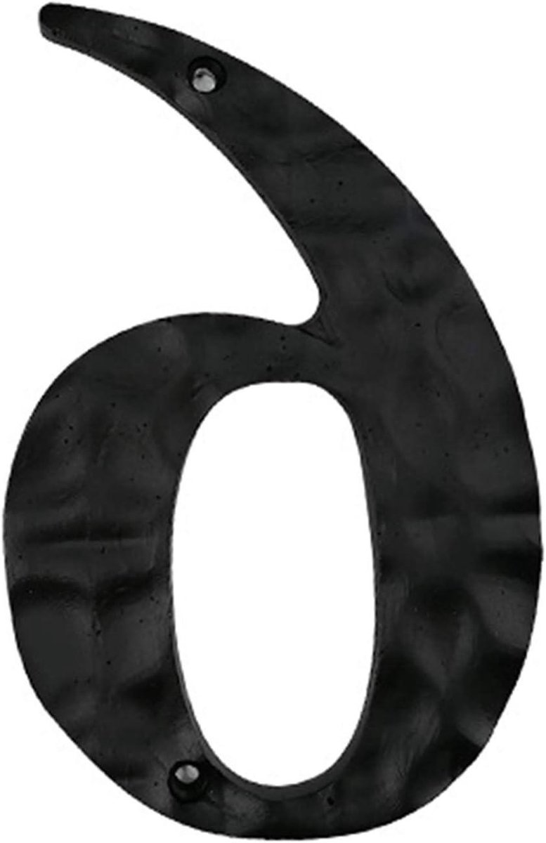 Huisnummer Gietijzer - Deurcijfer Metaal - Huis Herkenbaar Maken - Modern Design - 15 cm Hoog - Zwart