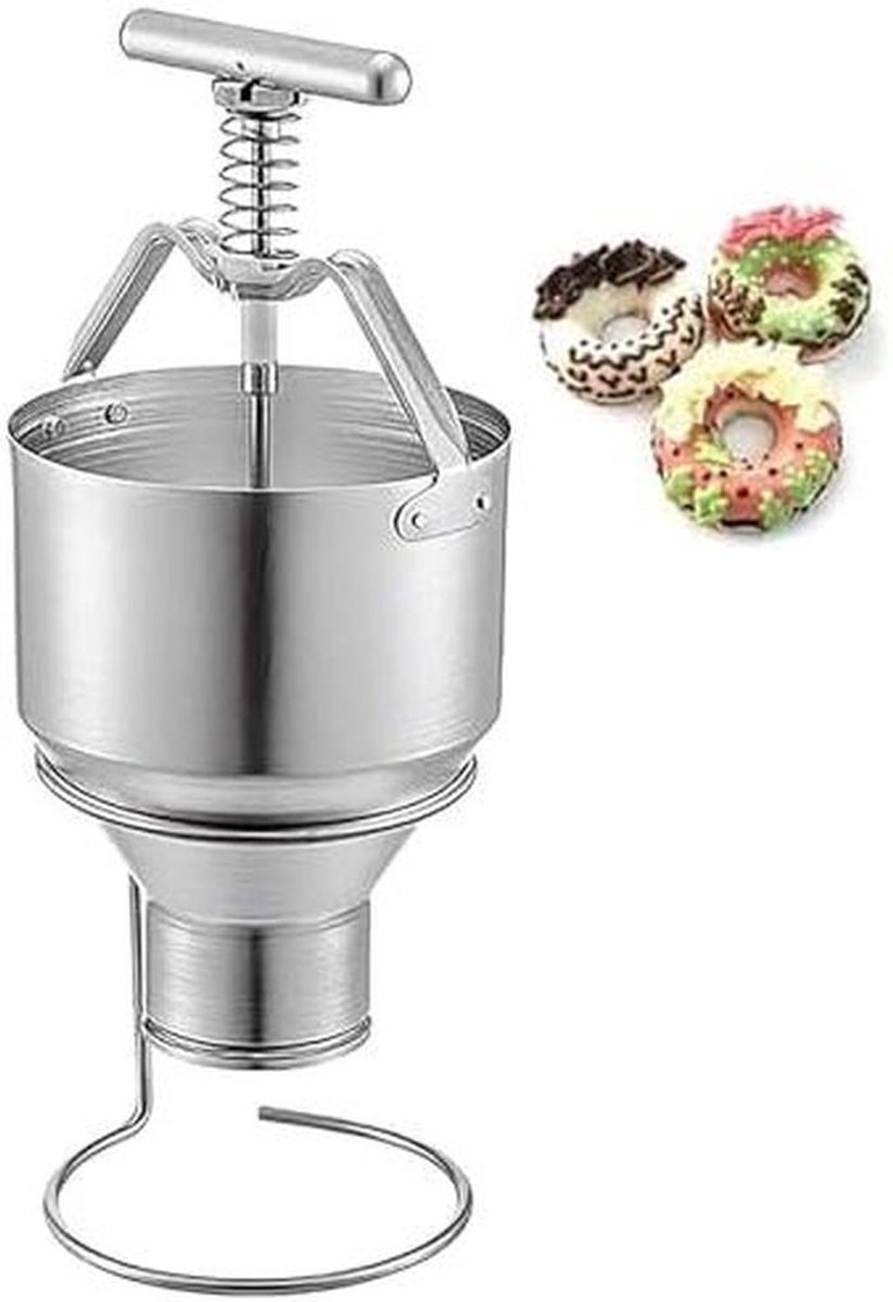 Donut Maker - Beslag Dispenser - Zelf Bakken - 6 Instelbare Diktes - 3L Hopper - Zilver