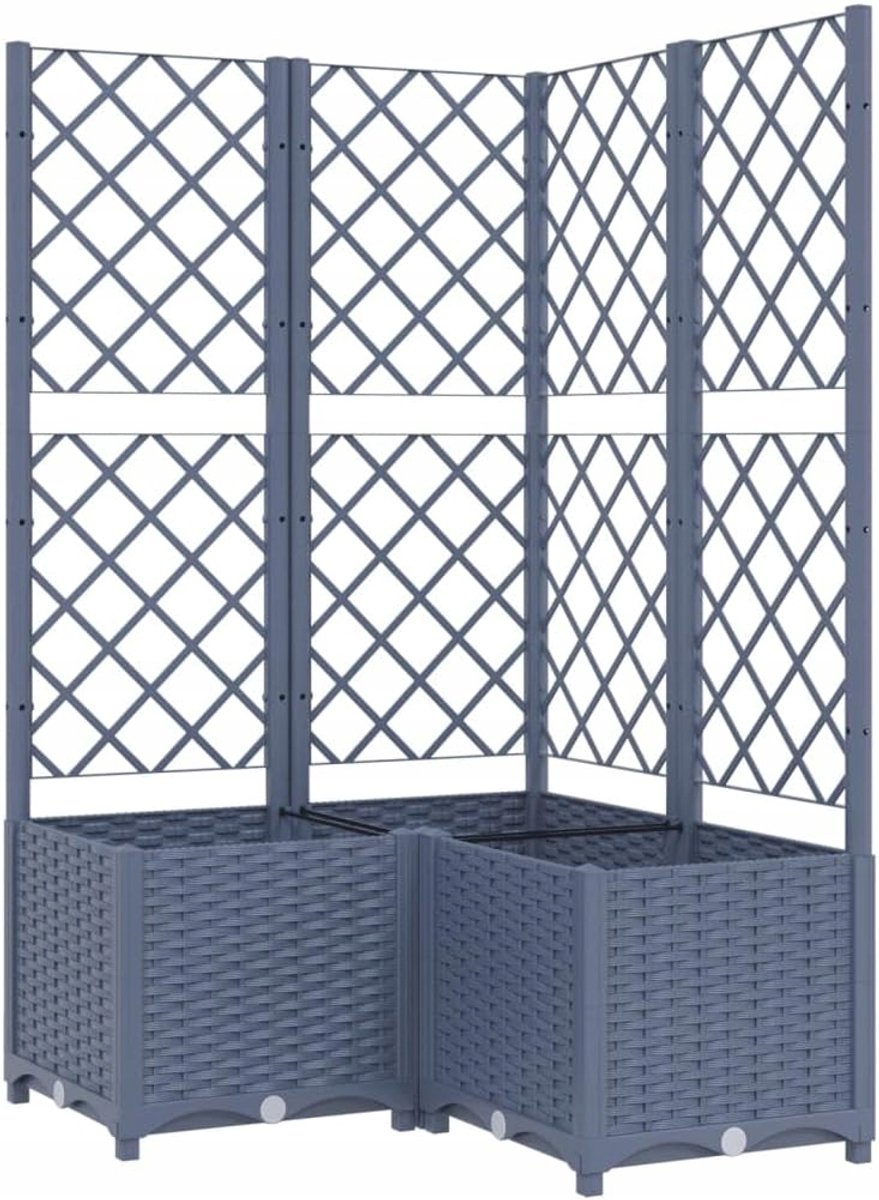 Bloembak met Trellis - Tuin, Balkon - 80x80x136cm - Antraciet