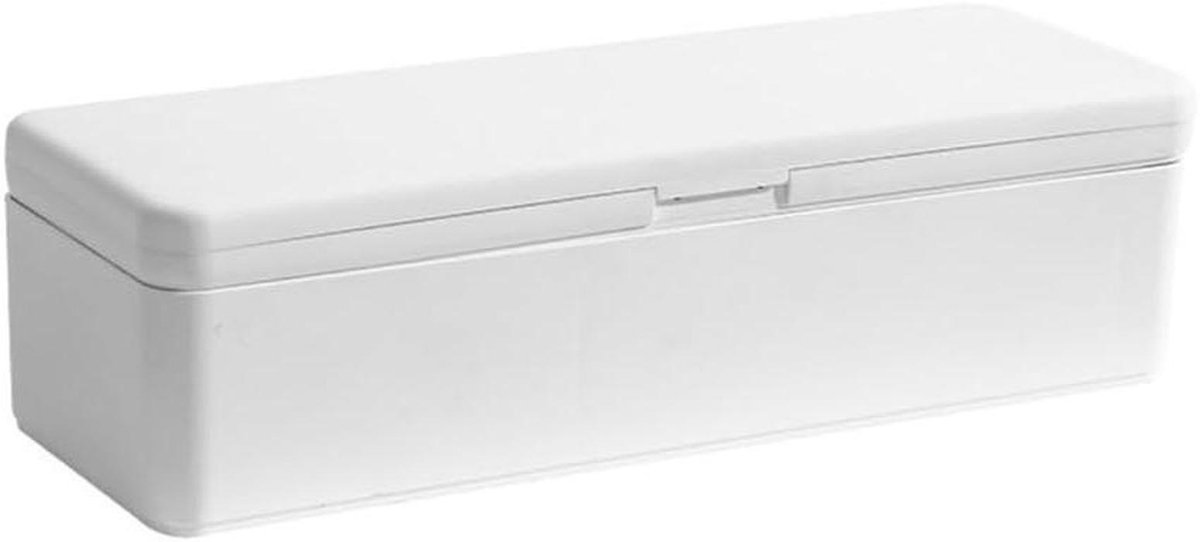 Batterij Opbergkoffer - Kabel Organizer - Thuis Kantoor - Veilig Snap-Lock Deksel - 30 x 12 x 10 cm - Wit