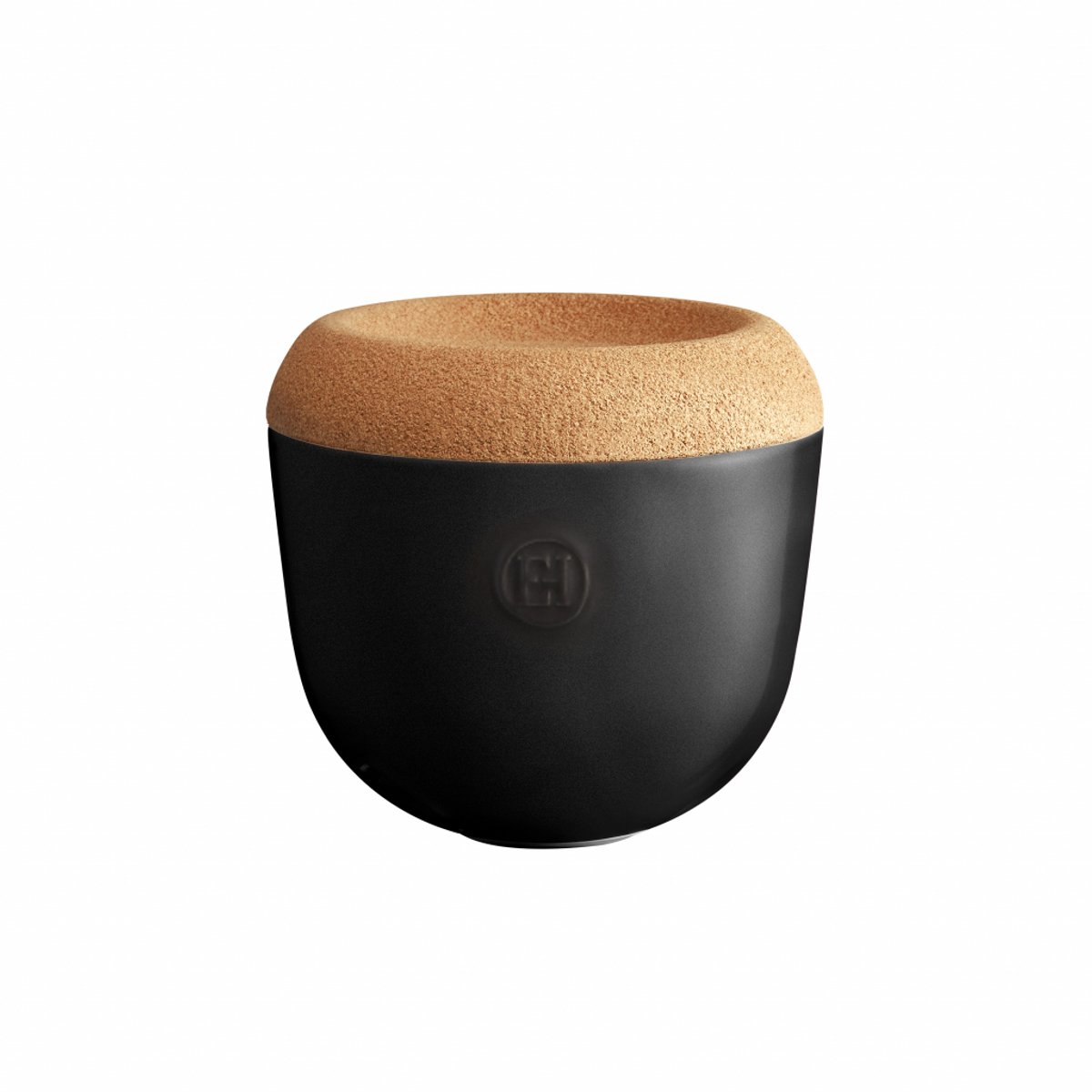 Emile Henry Kruidenpot 14,5 X 13,5 Cm 940 Ml Keramiek/kurk Zwart