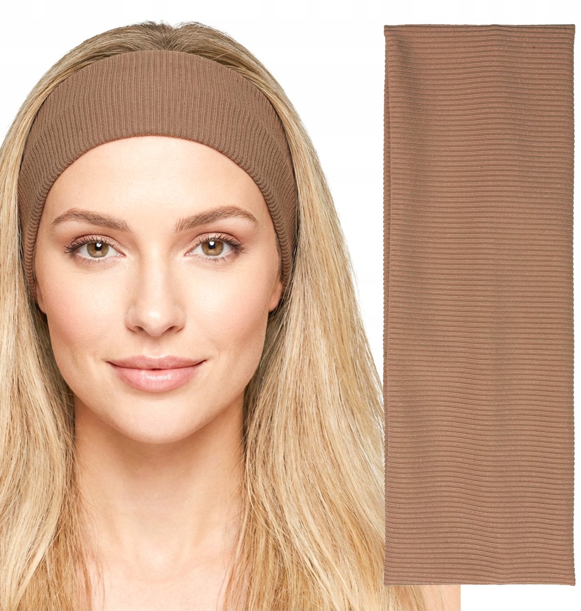 Bruine Geribbelde Hoofdband voor Dames - Comfortabele Stijl