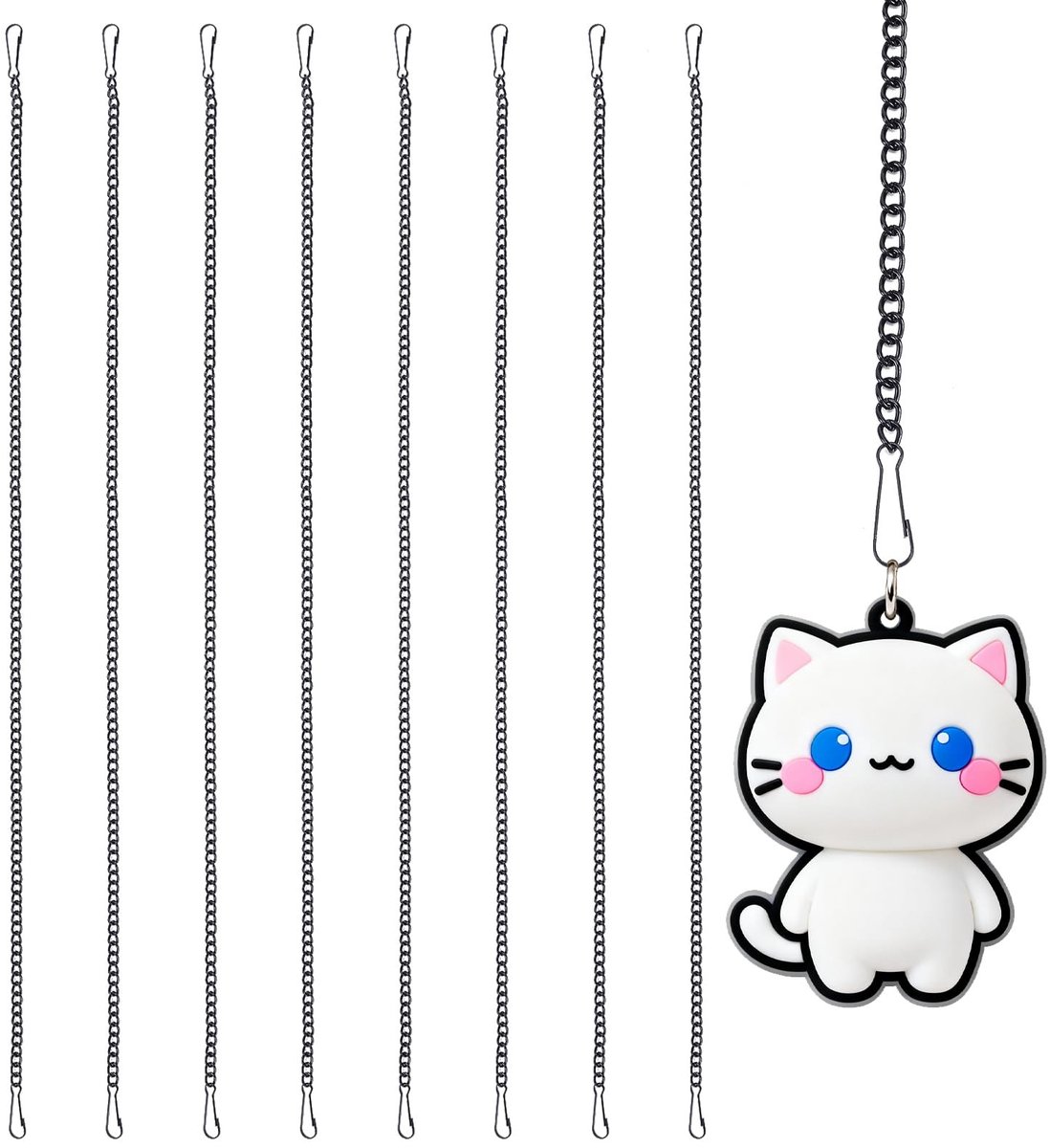Dailygoods- Ophangketting 50 cm - Zwart/IJzer - Set van 8 - Geschikt voor glasplaten - Roestpreventie - Decoratieve ketting - Decoratieketting