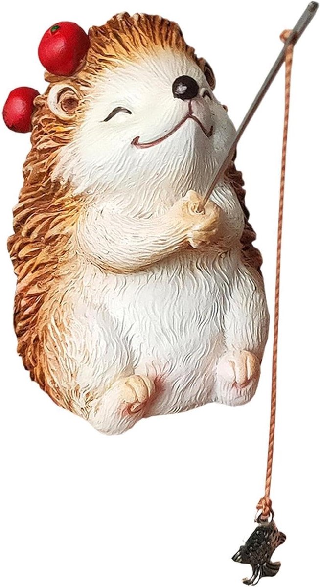 Egel Tuinbeeldje - Creatief Ornament - Aquarium Decoratie - Onderhoudsarme Structuur - 9.6 x 9.4 x 9.6 cm - N.v.t.