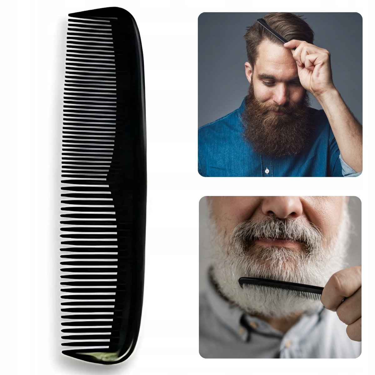 Kleine Zwarte Heren Baardkam - Voor Baard, Snor & Haar