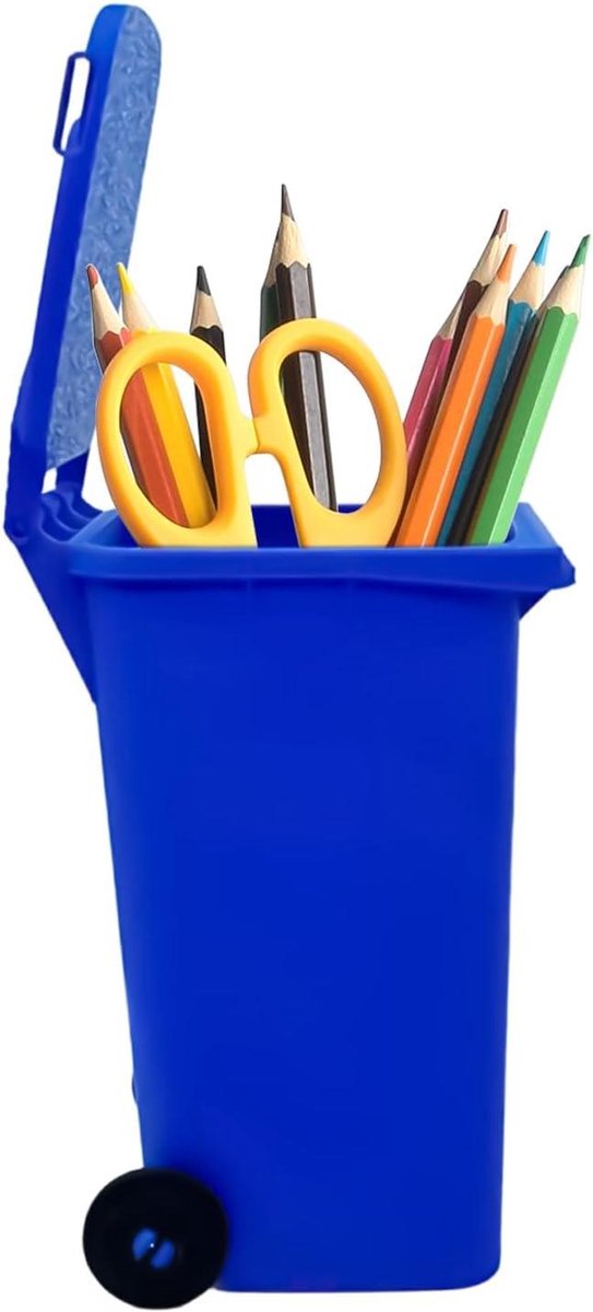 Mini vuilnisbak - Bureau organizer - Bureau opruimen - Ruimtebesparend ontwerp - 10 x 7 cm - Blauw