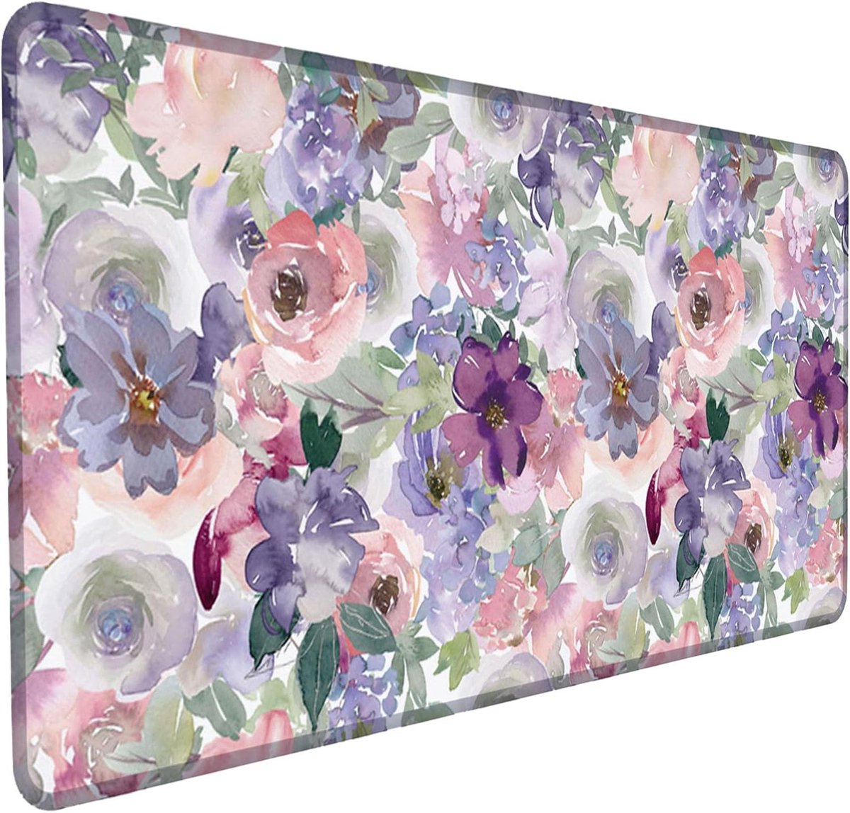 XXL Muismat - Groot Bureaumat - Gaming en Kantoor - Genate Randen - 90x40cm - Bloemenpatroon
