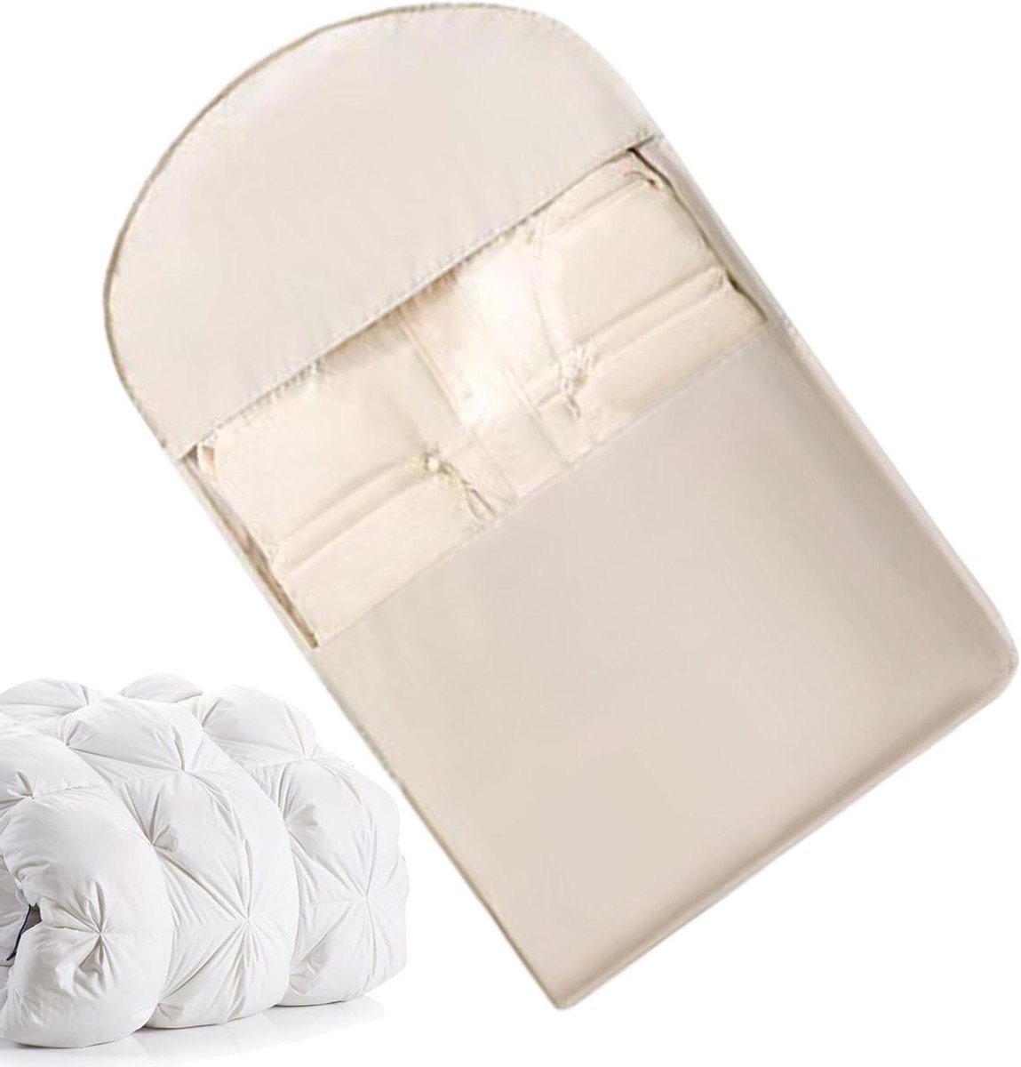 Opbergtas Kleding - Kledinghoes Compressie - Ruimte Besparen - Zonder Stofzuiger - 3-5 Donsjassen - Khaki