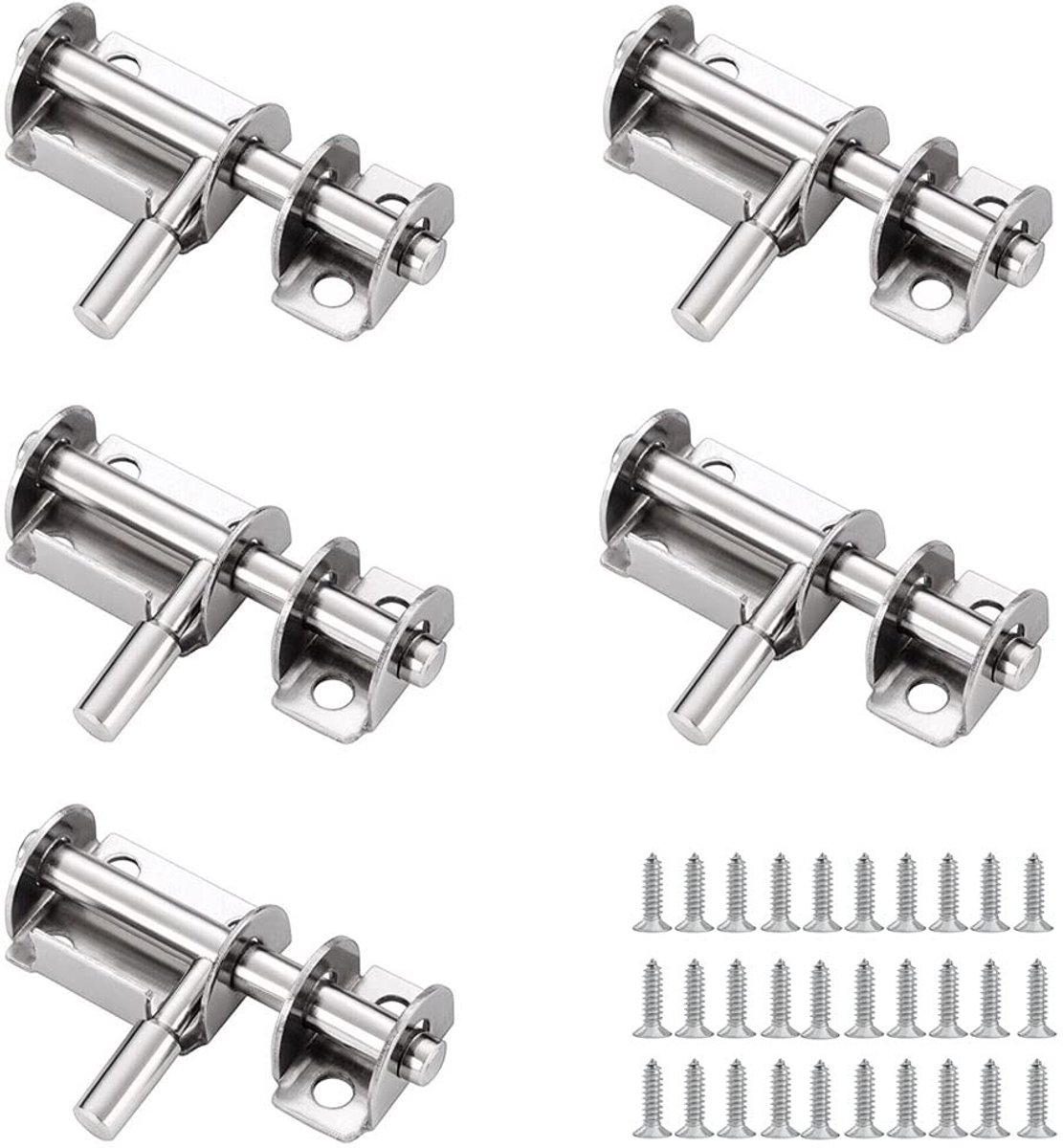 Allecto - Mini Sliding Door Locks - Veilige Deursloten - Gemakkelijk te installeren - Rvs - Duurzaam en betrouwbaar - Geschikt voor verschillende t...
