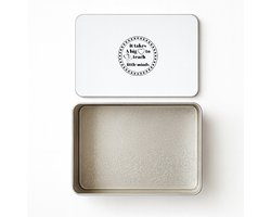 Hacebo® - It Takes A Big Heart To Teach Little Minds koektrommel rechthoekig - De beste juf of meester - koekblik – koektrommels – bewaarblik - snoeptrommel - Leuk cadeau voor de juf of meester om te geven - koek trommel - 20 x 13 CM
