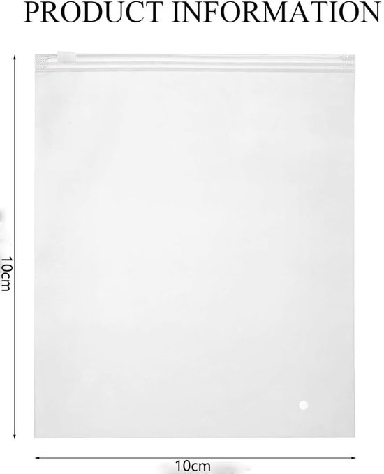 100stuks - hersluitbare zakjes - hersluitbare zakjes zipsluiting - hersluitbare kledingzakken - hersluitbare zakjes met zipsluiting - 10 x 10 cm - verzelgelde zakken — afbeelding 2
