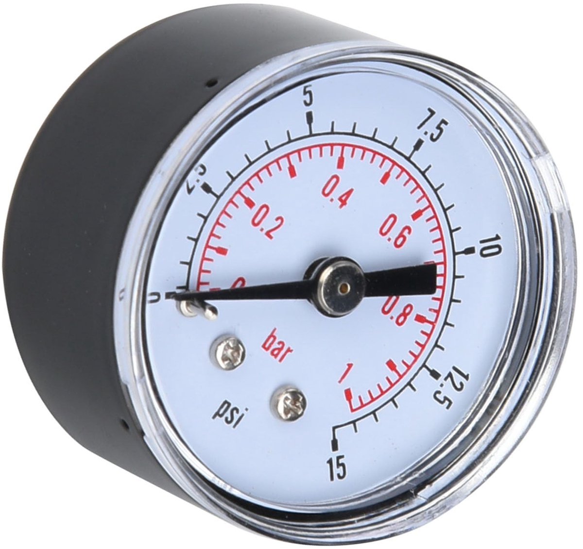 Allecto - Manometeraansluiting - Axiale Manometer - Nauwkeurige Meting - 1/8 Inch - Duidelijke Wijzerplaat - Voor Luchtolie-waterdruk - Metale...