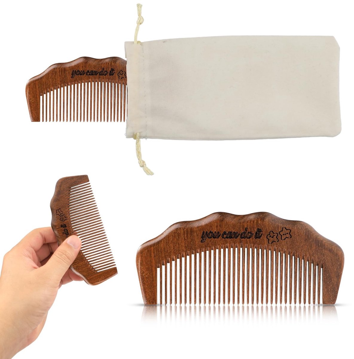 Allecto - Geboortekam - Natuurlijk Houten Kam - Essentieel voor Arbeidspijn - 12,5 x 5,5 cm - Arbeidsgeschenk - Geschikt voor Zwangere Vrouwen - Sa...