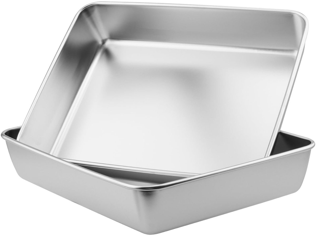 Allecto - Roestvrijstalen Ovenschaal - 30 x 25 cm - Diep en Duurzaam - Zilver - Bakplaat voor Thuisgebruik - Geschikt voor Grillen en Serveren