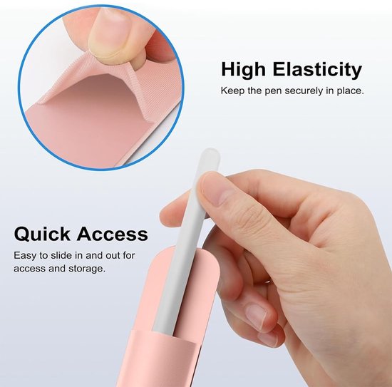 Allecto - Set van 2 siliconen handgrepen - ergonomisch ontwerp - zwart en roze - premium kwaliteit - compatibel met Apple Pencil 2e gen - ideaal vo... — afbeelding 5