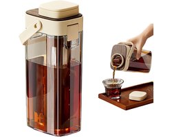 Cold Brew Koffie Maker - Slow Coffee - 1000 ml - IJsthee Kan Koffie Brouwer - Voor Limonade Fruitdranken Koelkast Keuken Eetkamer Binnen Buiten - Bruin