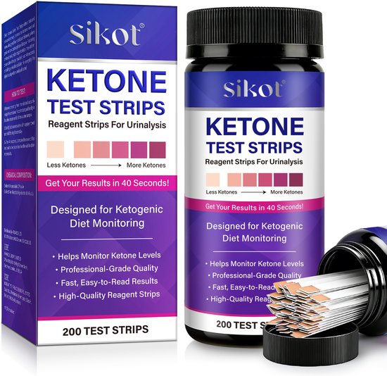 Ketonen Meter (200 Strips) – Keto Test - Ketose – Ketosticks - Afvallen