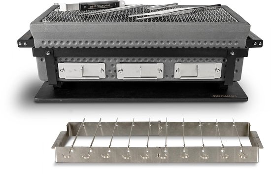 Bestcharcoal Shichirin Large – Japanse Tafelgrill op Houtskool – Inclusief Spiezenrek en Accessoires van Bestcharcoal — afbeelding 3