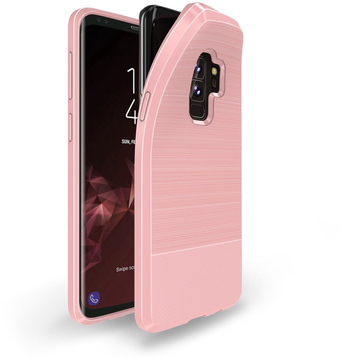 Samsung Galaxy S9 Plus TPU Hoesje Geborsteld Rose
