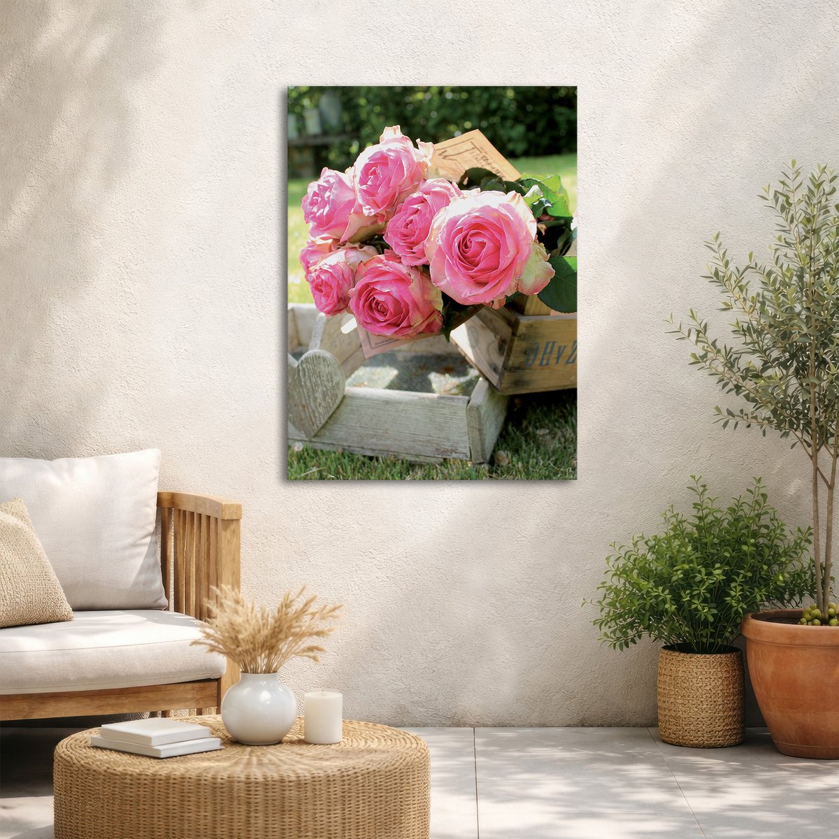 Art for the Home Buitencanvas Romantische Rozen