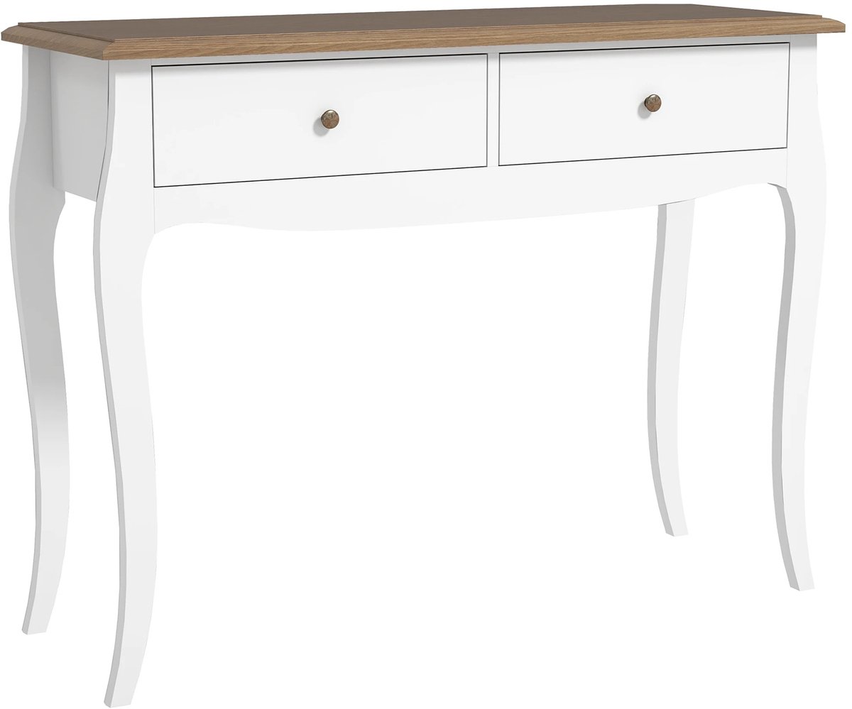 NordHaus Consoletafel met Lades - Haltafel Smal - Sidetable Klassiek Design - Ruimtebesparend Opbergen - 100 x 35 x 76,5 cm Wit