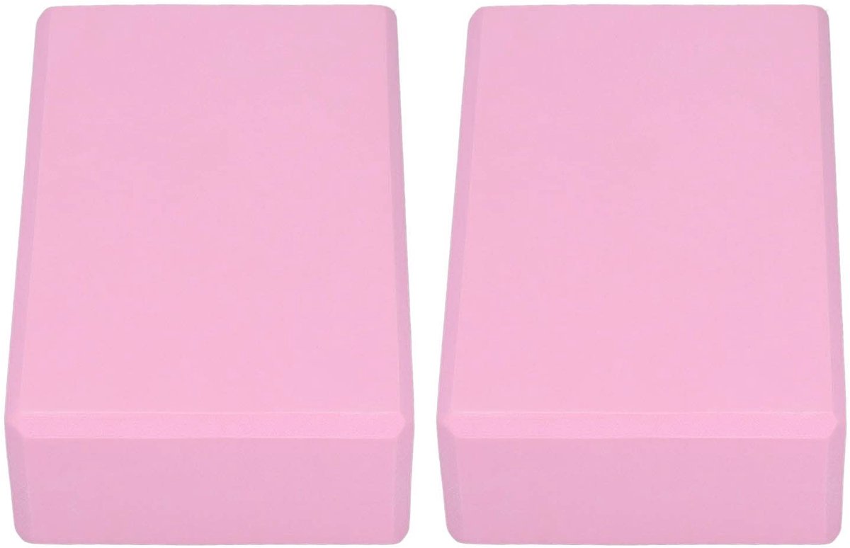 Allecto - Roze Yoga Blok - Stabiliteit en Comfort - 2 Stuks - Ideaal voor Pilates en Meditatie - Lichtgewicht en Duurzaam - Geschikt voor Beginner ...