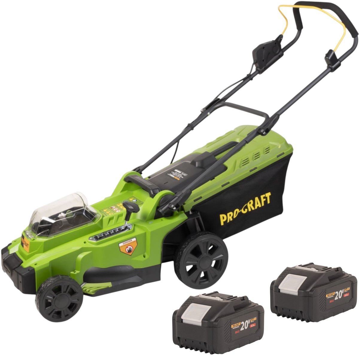 Procraft PLM20bb accu grasmaaier 40 V ( 2x 20 V ) 370 mm borstelloos + 2x accu 8,0 Ah - zonder oplader