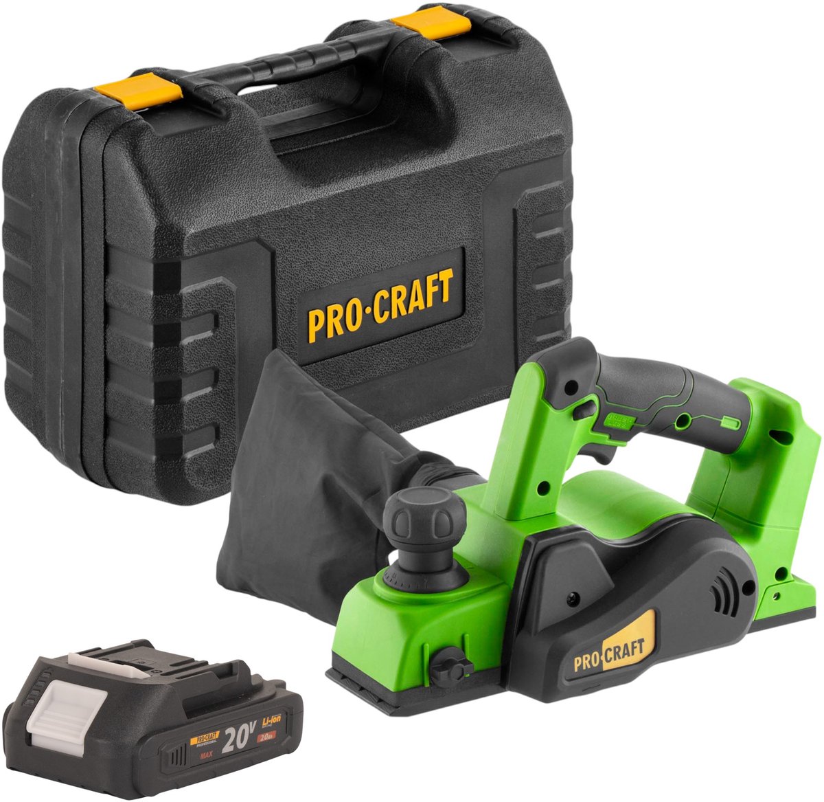 Procraft PE20BLbb accu-schaaf 20 V 82 mm borstelloos + 1x accu 2,0 Ah + koffer - zonder oplader