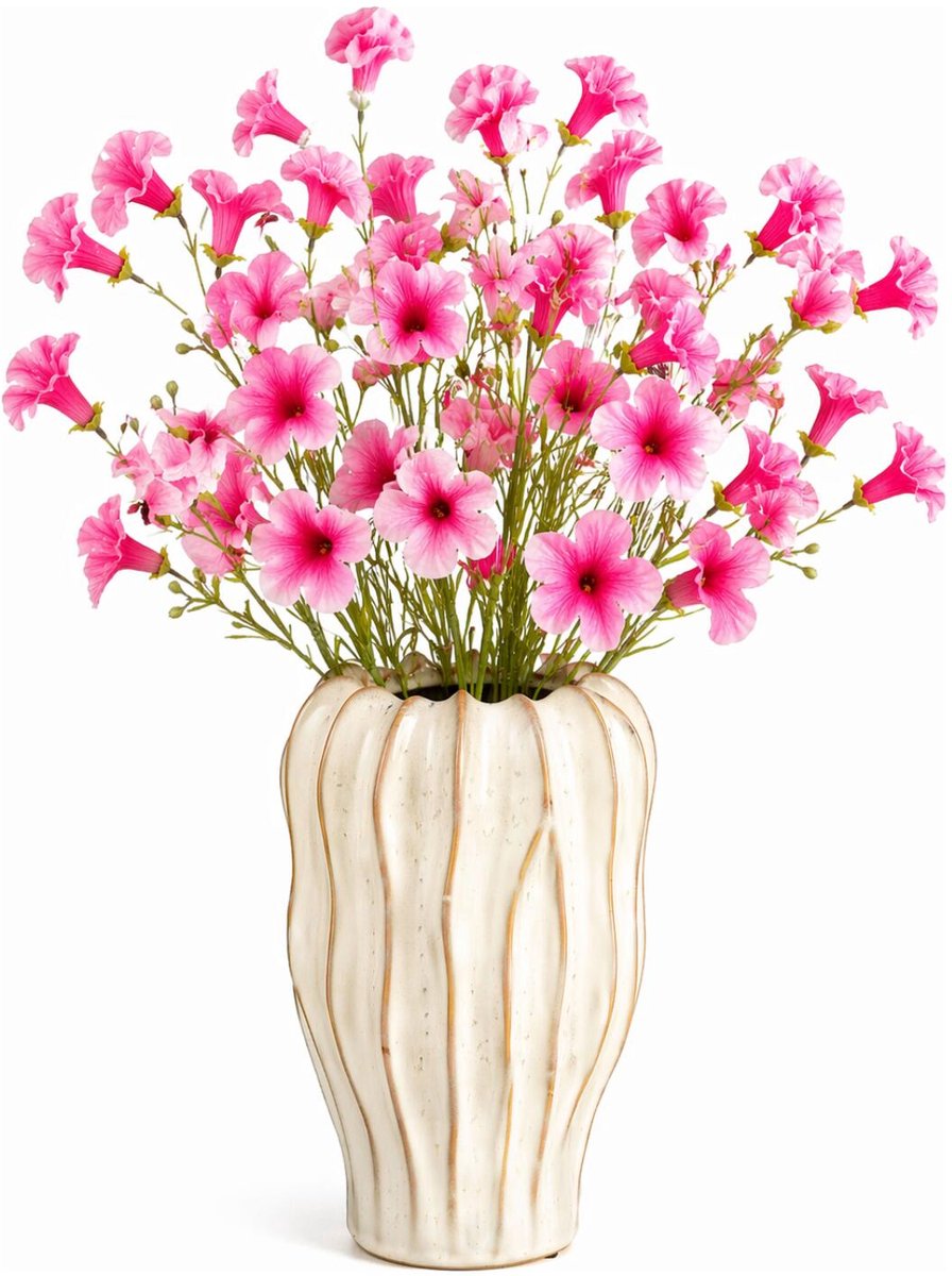 Mica Decorations Kunstbloem Petunia Floral - 10x - H89 cm - roze - kunststof - stelen kunstbloemen - boeket - rozen bloemetjes