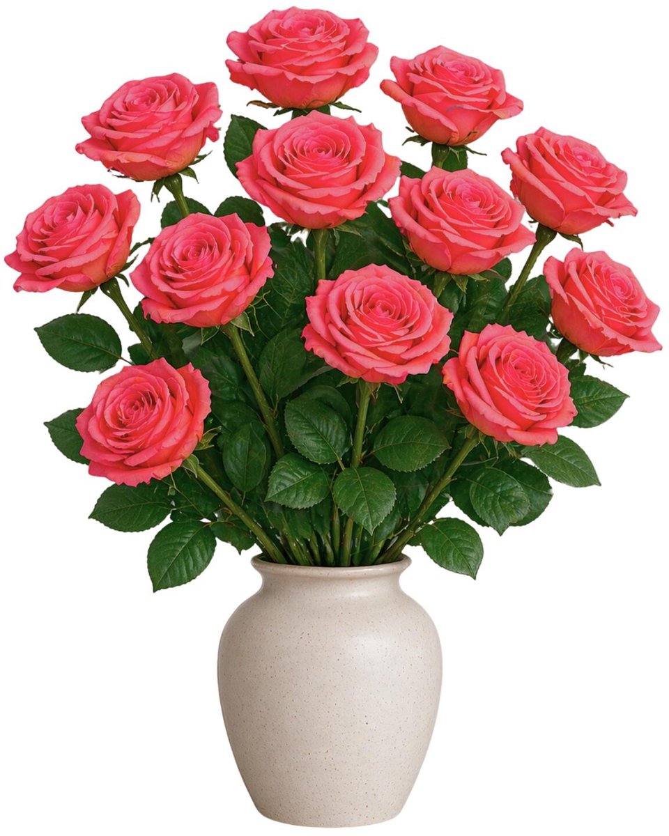 Mica Decorations Kunstbloem Roos Valentine - 12x - H59 cm - roze - kunststof - stelen kunstbloemen - boeket - rozen bloemetjes - Valentijnsdag