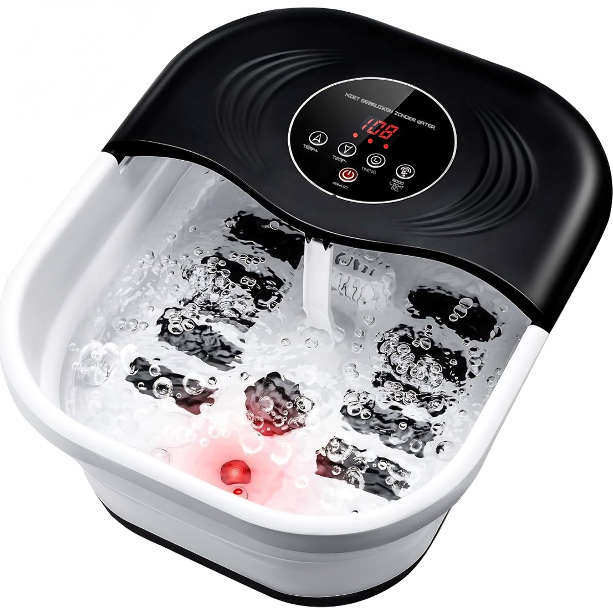 DnA® Voetenbad - Voetbad - Voetenbad Met Massage - Voetmassage Apparaat - Zwart - 42cm x 33cm x 34cm