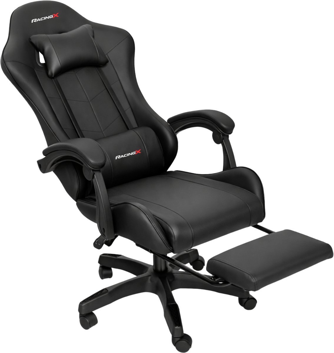 Gamestoelenland RACINGX Gaming Stoel Met Voetsteun Zwart - afbeelding 3