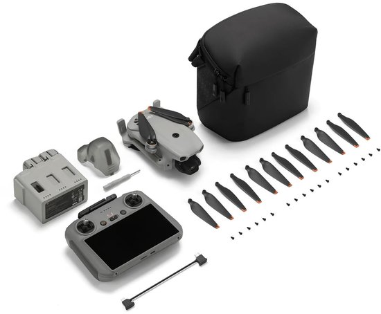 Lito X1 drone met tas, afstandsbediening, extra accu, reserve propellers en schroefjes.