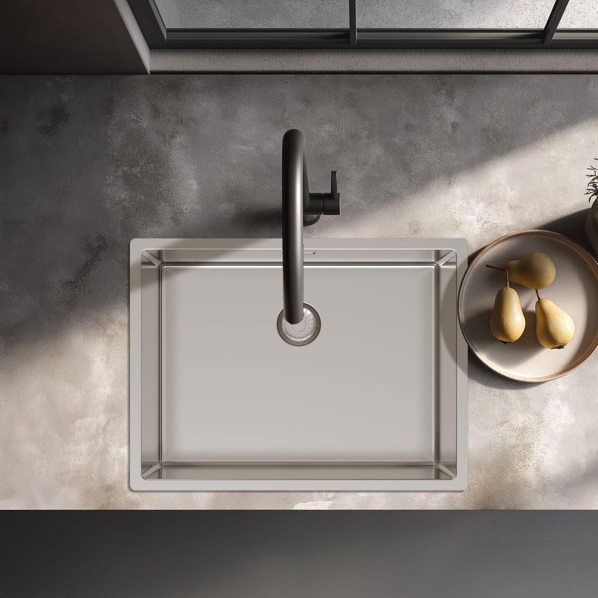 Pure.Sink Comfort RVS spoelbak 55x40 cm onderbouw, vlakbouw en opbouw PCM5540-02