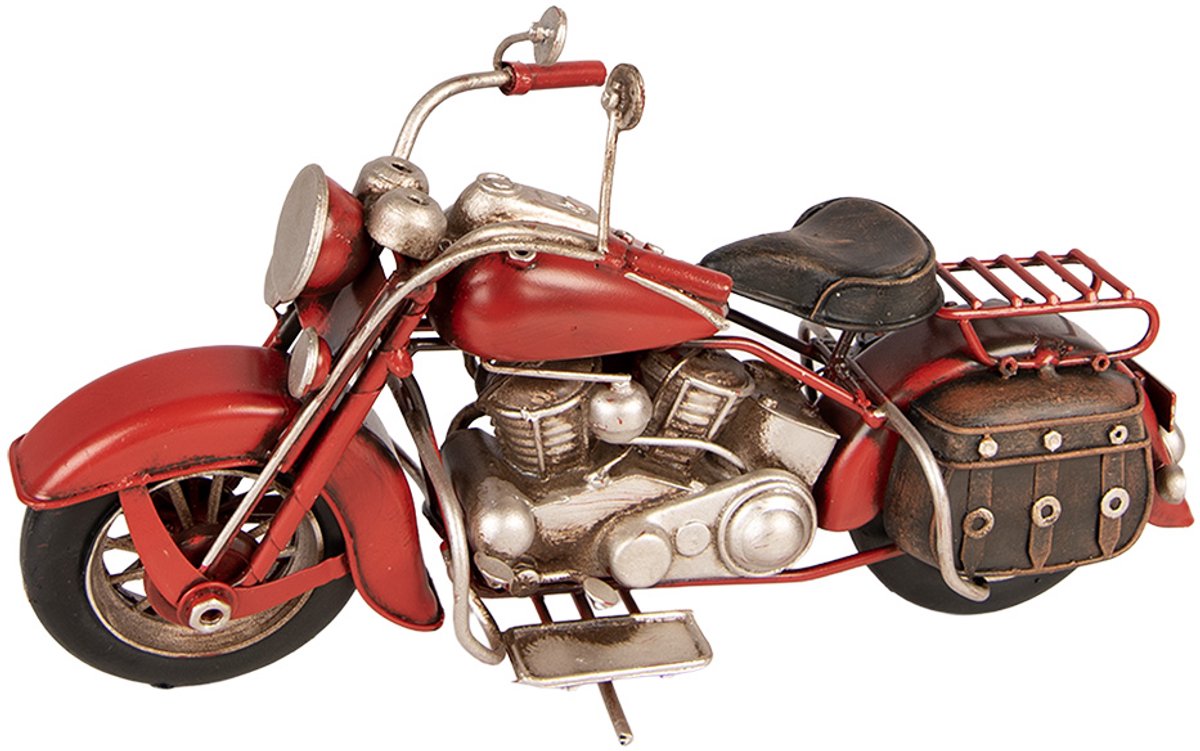 Clayre & Eef Decoratie Model Motor Rood Metaal