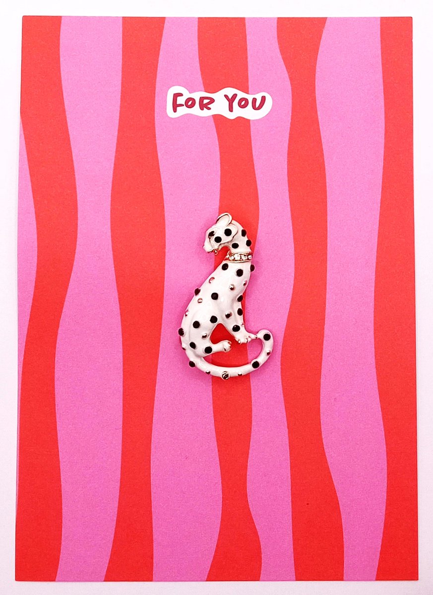 Jeannette-Creatief® - Broche - WItte Luipaard Broche - Leopard