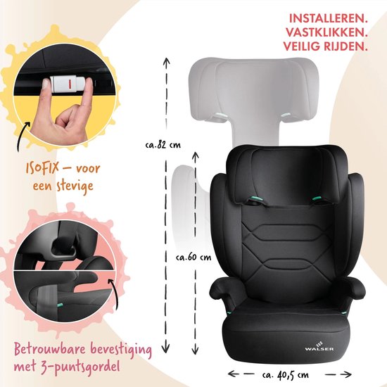 WALSER kinderzitje onderlegger, autostoel beschermer kinderzitje anti-slip, Graffiti kinderzitje onderlegger ISOFIX-compatibel blauw van Walser — afbeelding 3