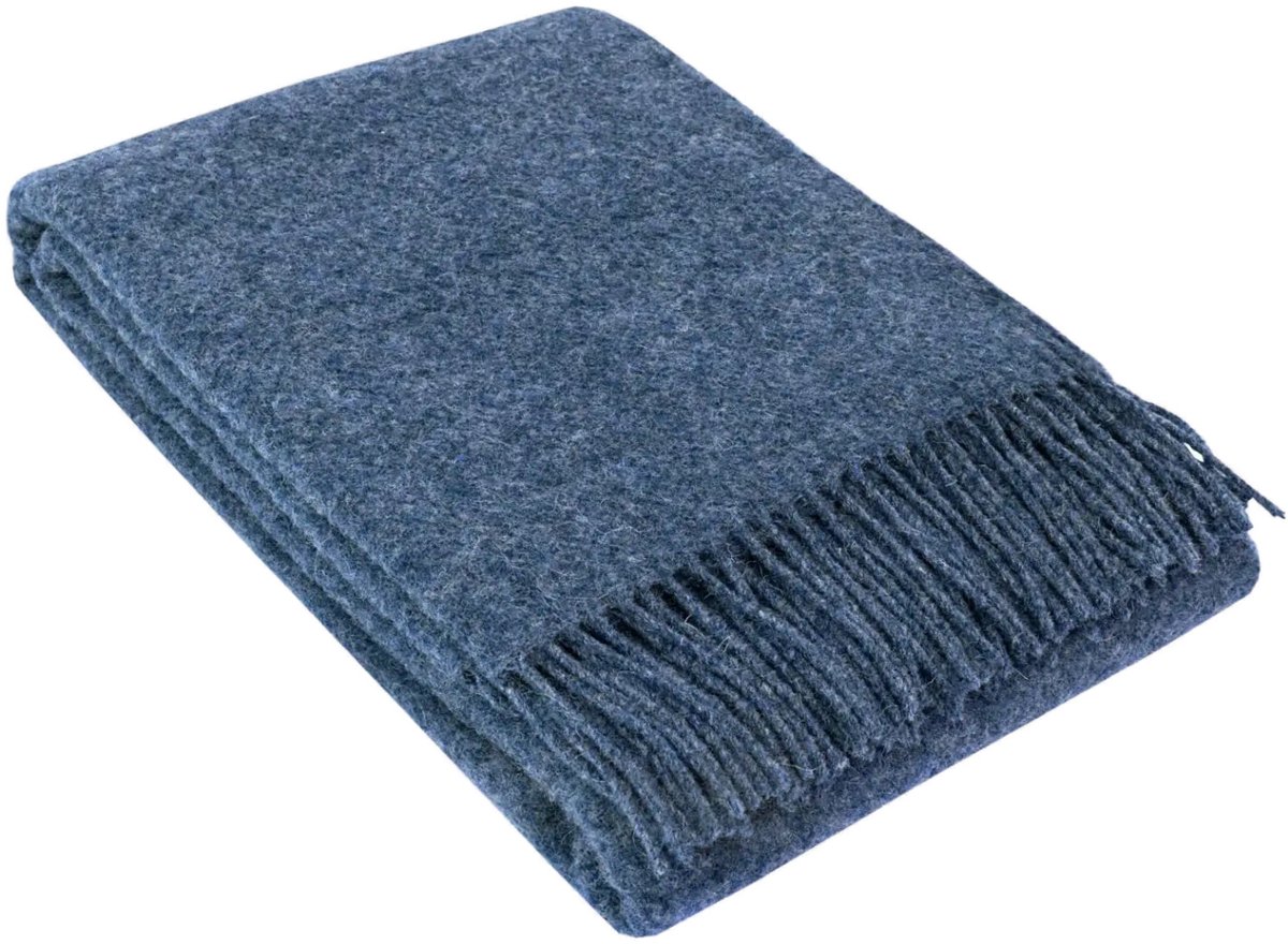 Wollen Plaid - UNI (Blauw) - 140x200cm - Schapenvacht.SHOP®