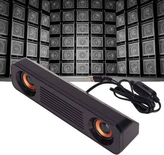 Draadloze Mini-soundbar - Desktopluidspreker Hifi - Muziek Luisteren - 360 Graden Stereo - Compact Formaat - Zwart — afbeelding 5