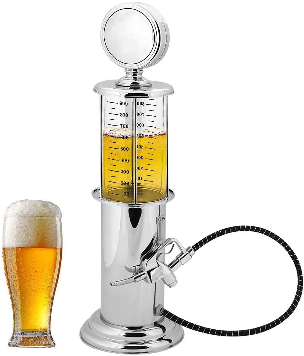 aladdien - Benzinepomp Whisky Decanter - Uniek Retro Ontwerp - 1000cc - Alcohol Dispenser - Duurzaam Kunststof - Perfect voor Wodka, Rum en Wijn