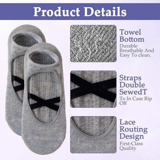 Yoga Sokken - Pilates Sokken - Dans en Fitness - Antislip Bandjes - One Size - Meerdere Kleuren — afbeelding 4