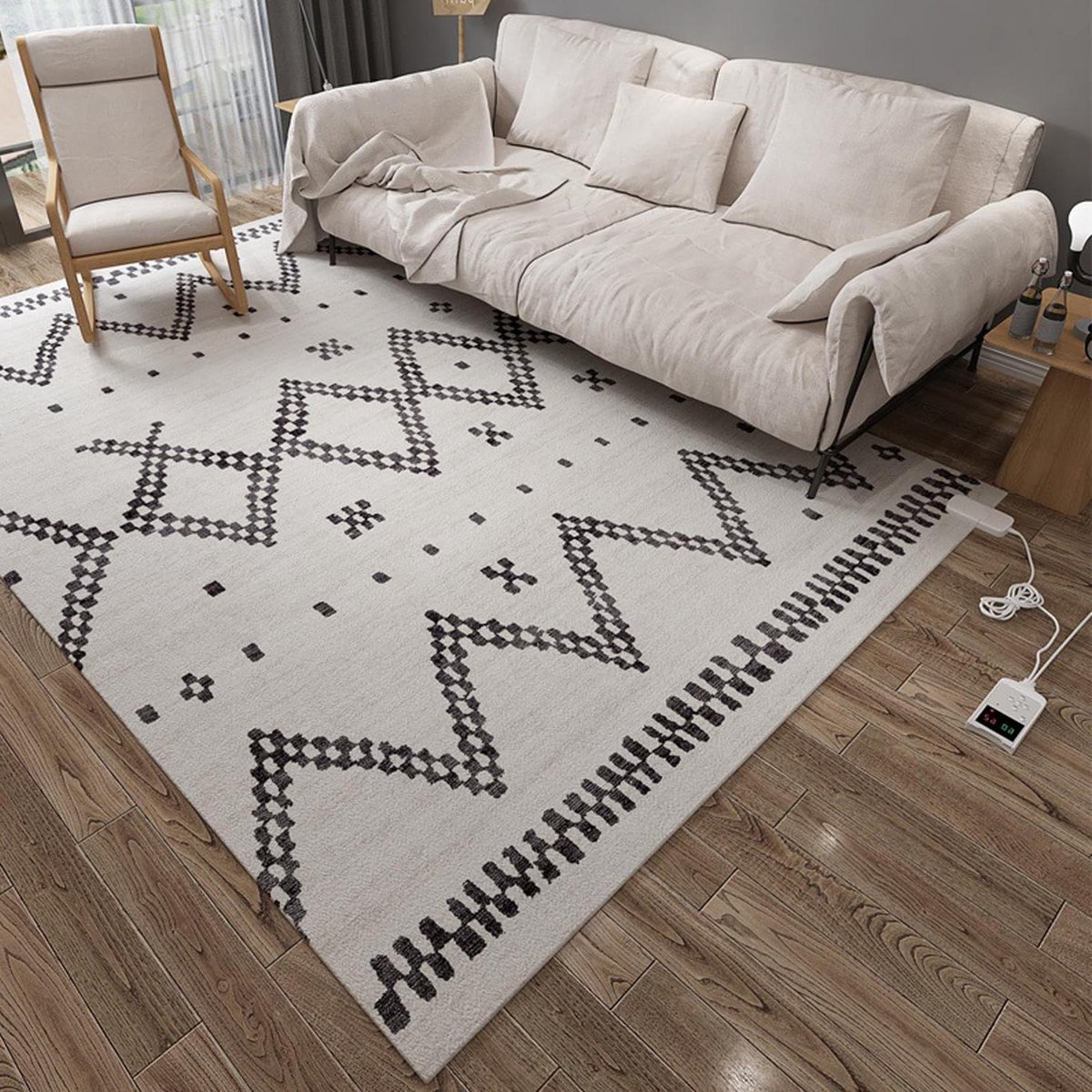 Elektrisch Vloerkleed - Verwarmde Mat - Comfort Verwarmen - Snelle G graphene Warmte - 55x90 cm - Multicolor