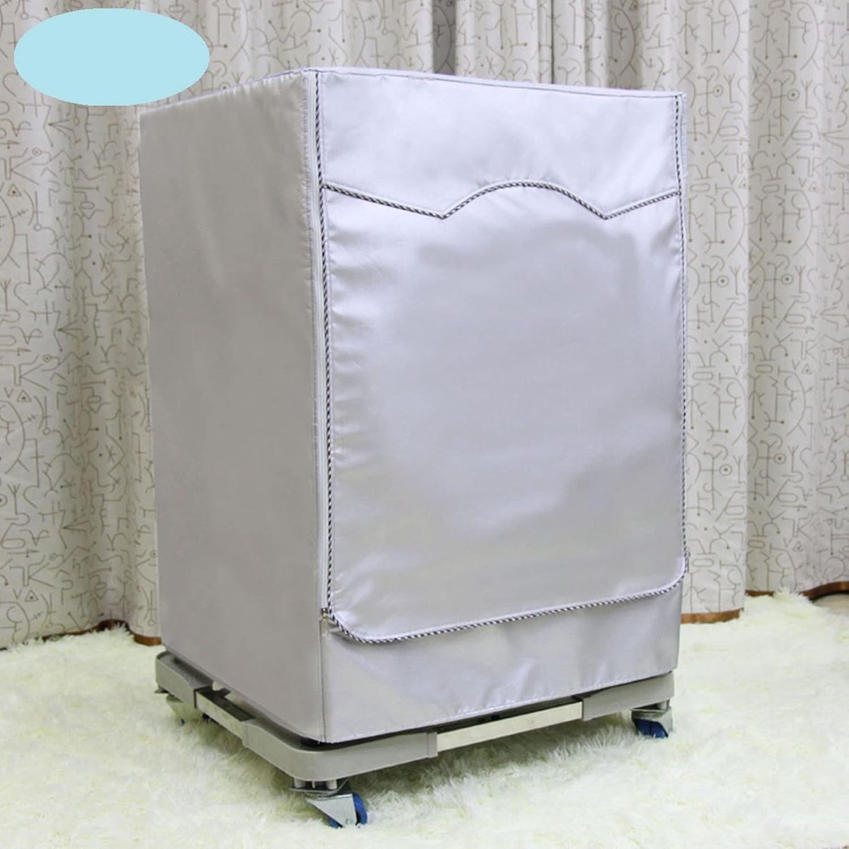 Wasmachinehoes Buitenhoes Apparaat Bescherming Wasmachine Waterdicht Zilvercoating 85x60x60cm Zilver