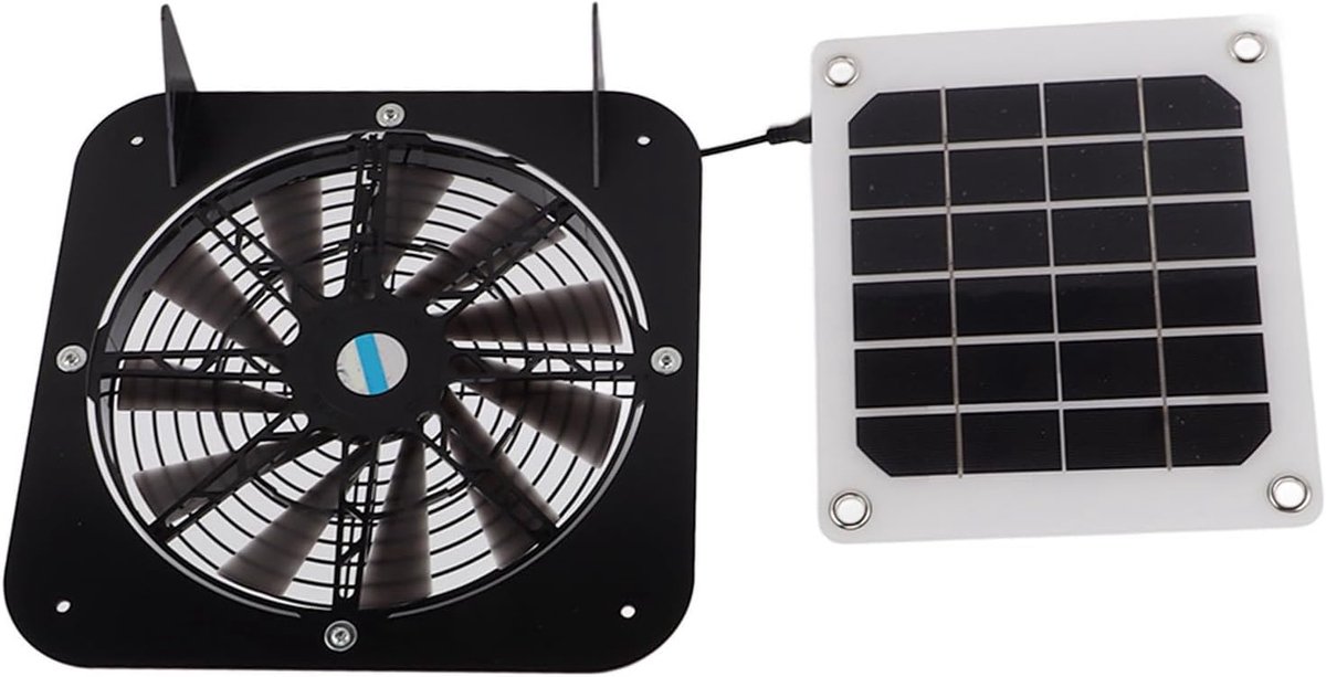 Zonneventilator - Afzuigventilator - Luchtcirculatie Verbeteren - 100W Zonnepaneel - 135 Inch